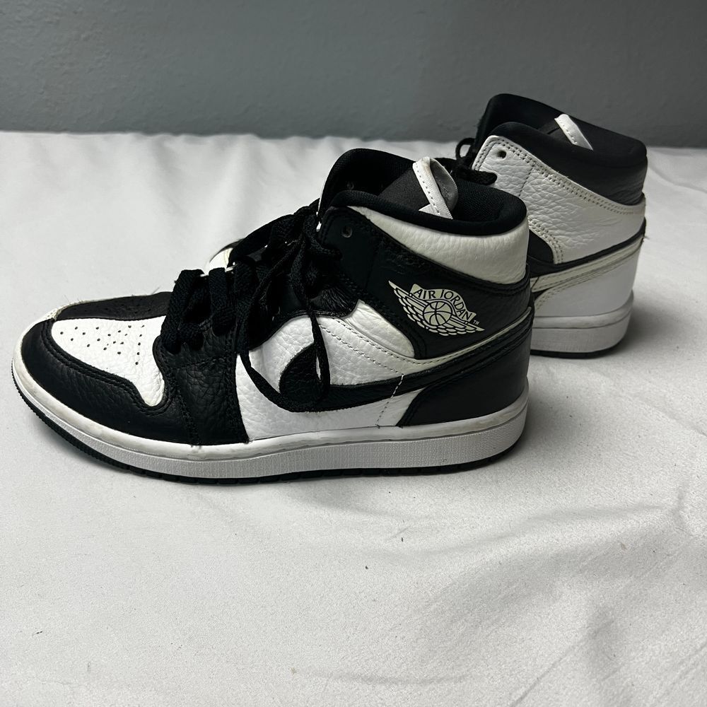 Nike Air Jordan 1 High Mid Homage Black White Split Basketball Shoes Youth Sz 5Y